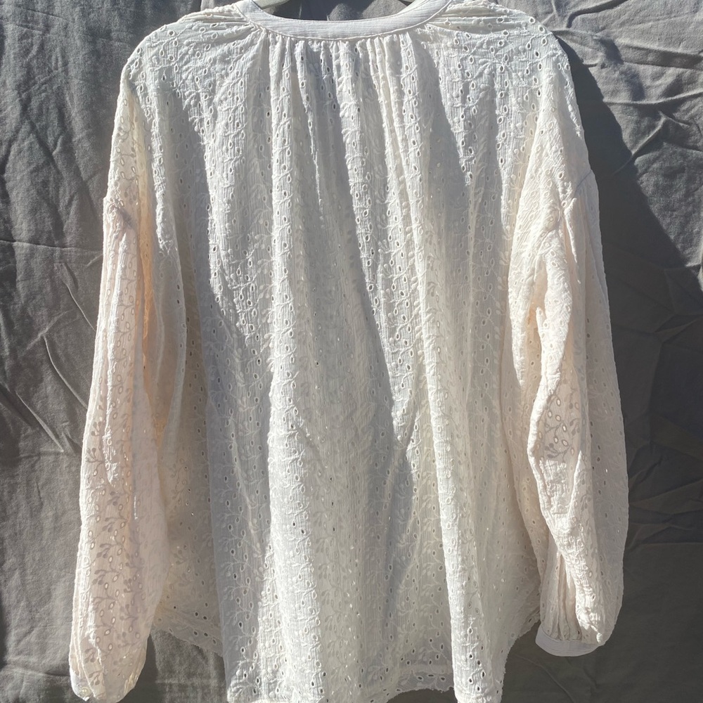 Free People, Maddison Eyelet Blouse, New with tags, Medium, Ivory - Picture 4 of 5